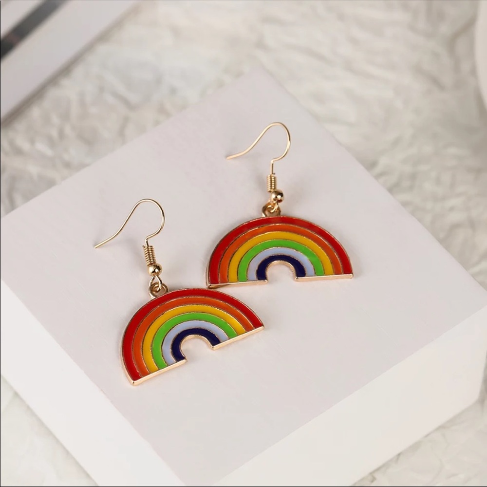New Classic Charm Dangle Cute Rainbow Earrings - Picture 13 of 14